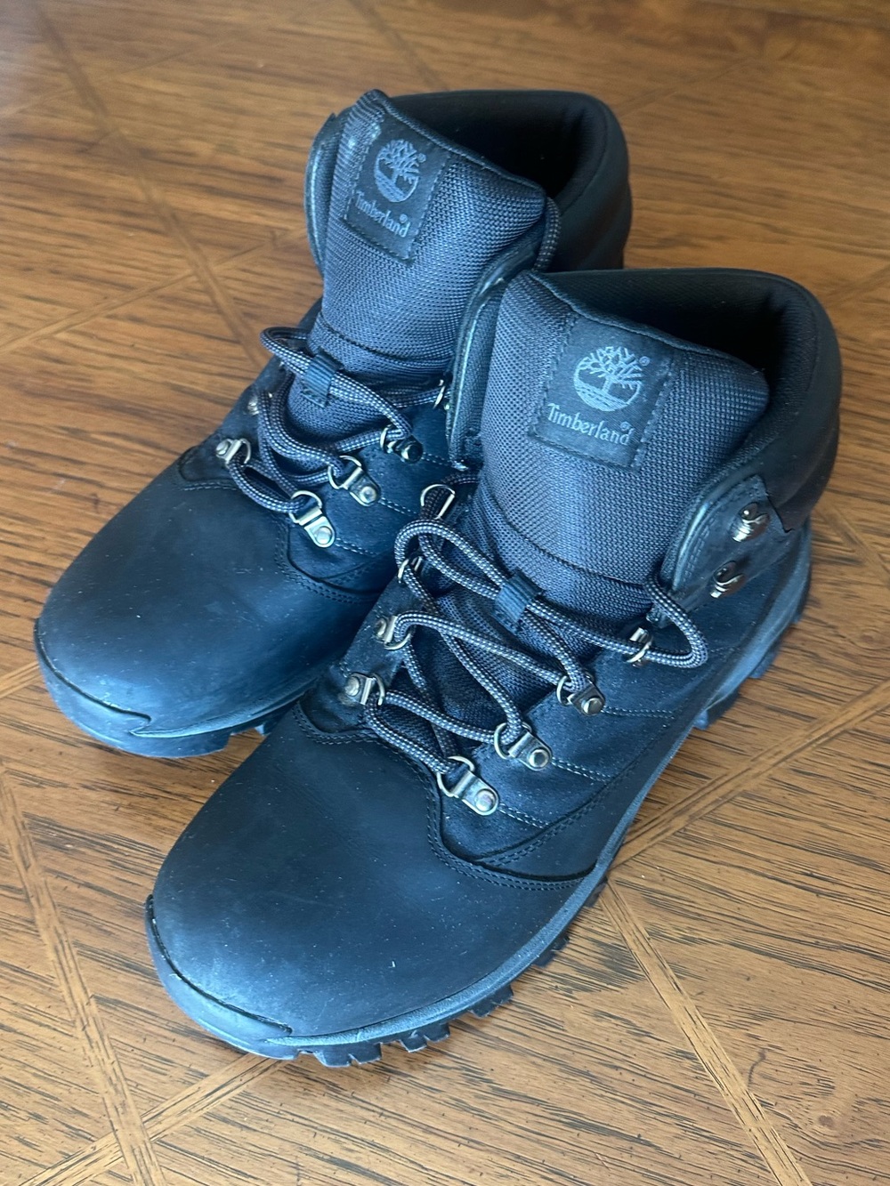 Timberland Men's Black Lace-Up Leather Outdoor Boots (Size 11/EU45)